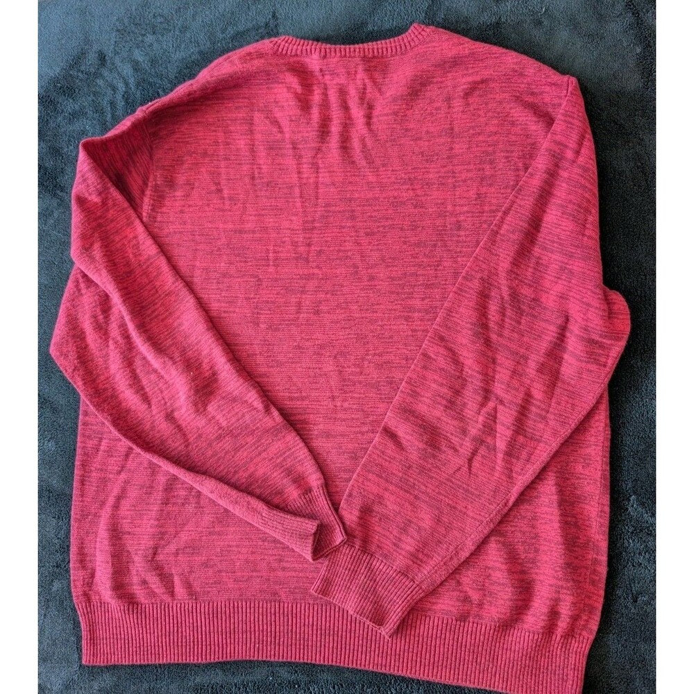 100% Cotton V Neck Normcore Skater Grunge Indie Sleaze Dad Red Sweater Pullover image 8
